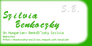 szilvia benkoczky business card